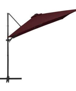 Cantilever Umbrella With LED Lights Bordeaux Red 250x250 Cm -Room Cantilever Umbrella with LED lights Bordeaux Red 250x250 cm 465205 3