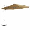 Cantilever Umbrella With Steel Pole Taupe 300 Cm 2 Cantilever Umbrella With Steel Pole Taupe 300 Cm -Room Cantilever Umbrella with Steel Pole Taupe 300 cm 492459 0