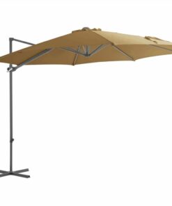 Cantilever Umbrella With Steel Pole Taupe 300 Cm