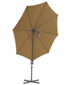 Cantilever Umbrella With Steel Pole Taupe 300 Cm -Room Cantilever Umbrella with Steel Pole Taupe 300 cm 492459 3