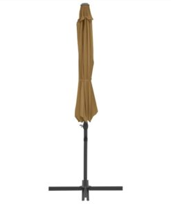 Cantilever Umbrella With Steel Pole Taupe 300 Cm -Room Cantilever Umbrella with Steel Pole Taupe 300 cm 492459 4