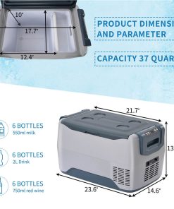 Portable Automotive Refrigerator 30L Capacity APP Control, For Travel, Car, Truck, RV, Camping, Barbecue, Picnic - Gray 4 Portable Automotive Refrigerator 30L Capacity APP Control, For Travel, Car, Truck, RV, Camping, Barbecue, Picnic - Gray -Room Car Fridge Portable Freezer Cooler with 12 24V DC Travel Refrigerator for Vehicles Car Truck RV Camping BBQ Patio Picnic and Fishing Outdoor 461264 1