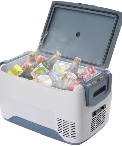Portable Automotive Refrigerator 30L Capacity APP Control, For Travel, Car, Truck, RV, Camping, Barbecue, Picnic - Gray