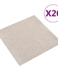 Carpet Floor Tiles 20 Pcs 5 M² 50x50 Cm Light Beige