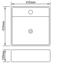 Ceramic Basin Square With Overflow And Faucet Hole 41 X 41 Cm -Room Ceramic Basin Square with Overflow and Faucet Hole 41 x 41 cm 446750 5