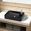Ceramic Bathroom Sink Basin With Faucet Hole Black 1 Ceramic Bathroom Sink Basin With Faucet Hole Black -Room Ceramic Bathroom Sink Basin with Faucet Hole Black 447420 0