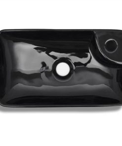 Ceramic Bathroom Sink Basin With Faucet Hole Black -Room Ceramic Bathroom Sink Basin with Faucet Hole Black 447420 3
