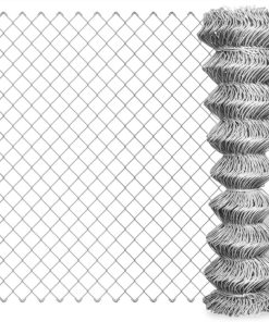 Chain Link Fence Galvanised Steel 15x1.25 M Silver