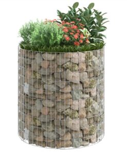 Circular Gabion Raised Bed Galvanised Steel Ø100x100 Cm -Room Circular Gabion Raised Bed Galvanised Steel 100x100 cm 516355 5