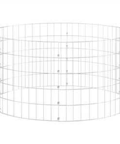 Circular Gabion Raised Bed Galvanised Steel Ø100x50 Cm -Room Circular Gabion Raised Bed Galvanised Steel 100x50 cm 516376 2