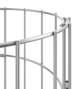 Circular Gabion Raised Bed Galvanised Steel Ø30x200 Cm -Room Circular Gabion Raised Bed Galvanised Steel 30x200 cm 512213 4