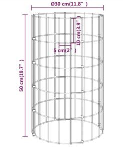 Circular Gabion Raised Bed Galvanised Steel Ø30x50 Cm 7 Circular Gabion Raised Bed Galvanised Steel Ø30x50 Cm -Room Circular Gabion Raised Bed Galvanised Steel 30x50 cm 511886 5