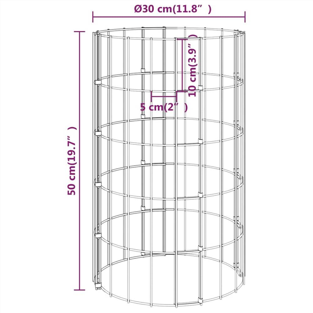 Circular Gabion Raised Bed Galvanised Steel Ø30x50 cm Circular Gabion Raised Bed Galvanised Steel Ø30x50 Cm -Room Circular Gabion Raised Bed Galvanised Steel 30x50 cm 511886 5