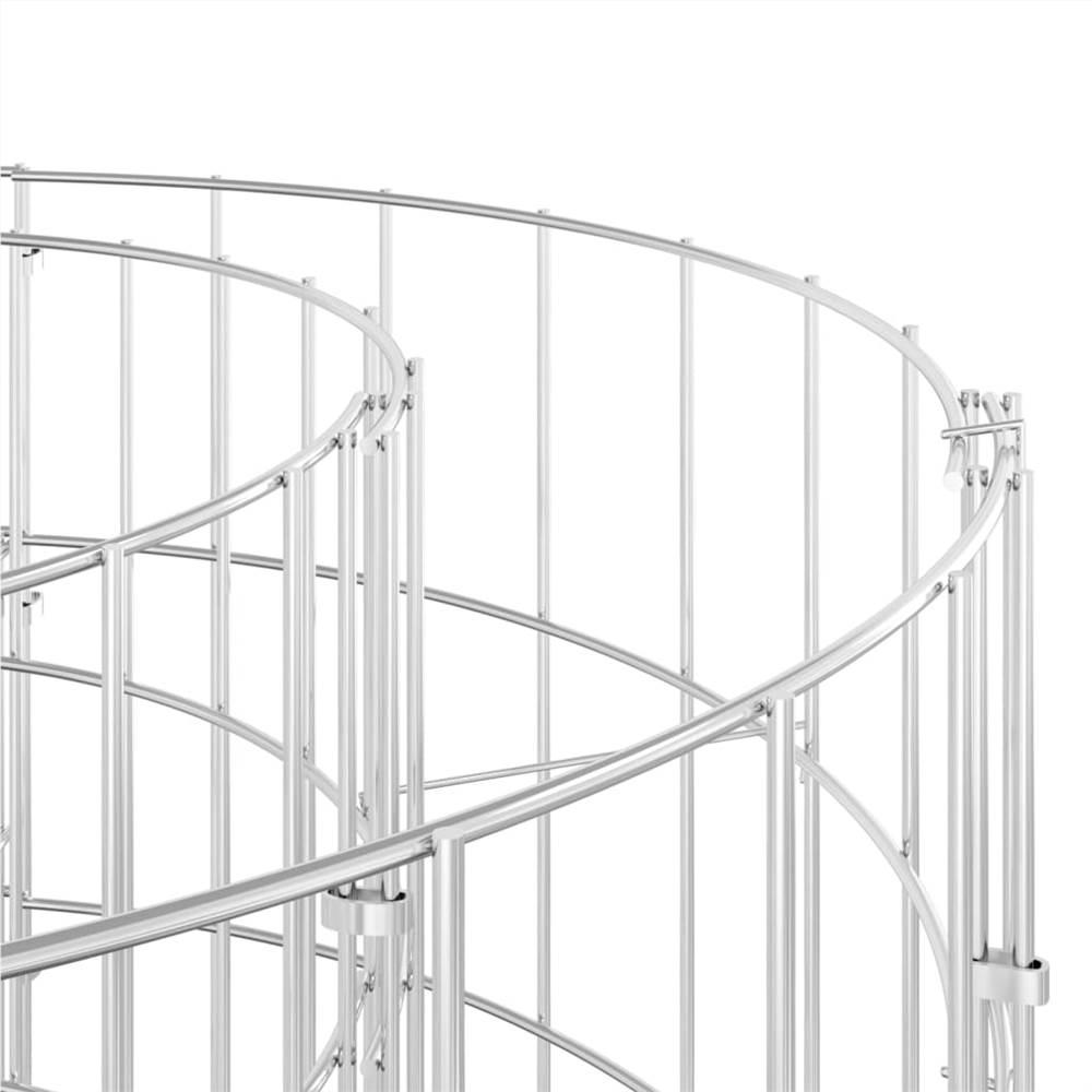 Circular Gabion Raised Bed Galvanised Steel Ø50x100 cm Circular Gabion Raised Bed Galvanised Steel Ø50x100 Cm -Room Circular Gabion Raised Bed Galvanised Steel 50x100 cm 516377 4