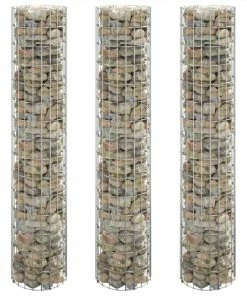 Circular Gabion Raised Beds 3 Pcs Galvanised Steel Ø30x150 Cm