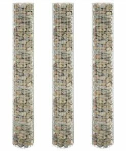 Circular Gabion Raised Beds 3 Pcs Galvanised Steel Ø30x200 Cm