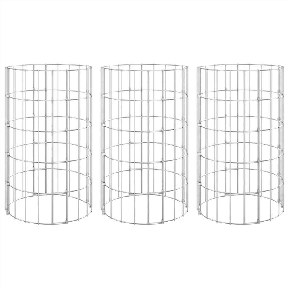Circular Gabion Raised Beds 3 pcs Galvanised Steel Ø30x50 cm Circular Gabion Raised Beds 3 Pcs Galvanised Steel Ø30x50 Cm -Room Circular Gabion Raised Beds 3 pcs Galvanised Steel 30x50 cm 510800 1
