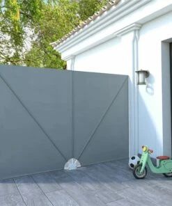 Collapsible Terrace Side Awning Grey 300x200 Cm