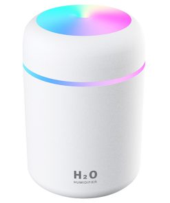 Creative 300ML Dazzle Cup Air Humidifier USB Color Cycling Table Top Home Car Air Humidifier - White
