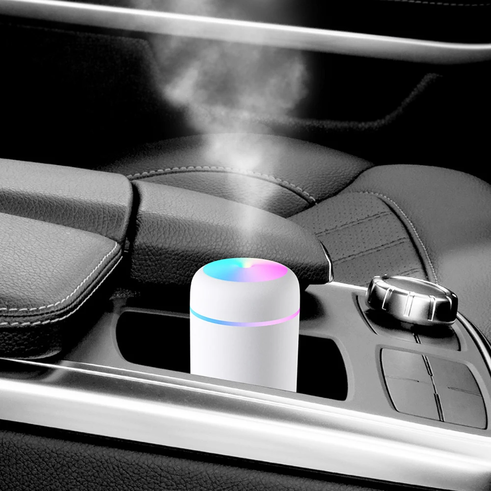 Creative 300ML Dazzle Cup Air Humidifier USB Color Cycling Table Top Home Car Air Humidifier - Grey - Image 2