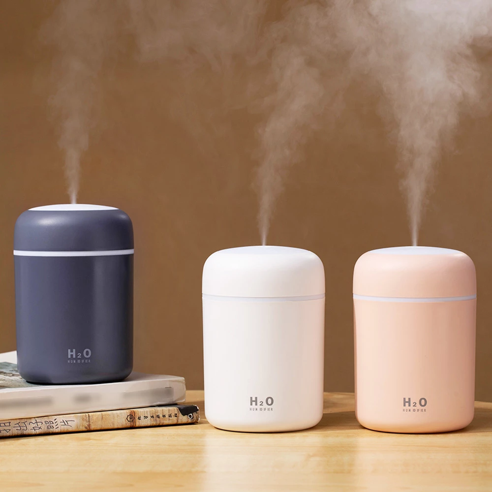Creative 300ML Dazzle Cup Air Humidifier USB Color Cycling Table Top Home Car Air Humidifier - Grey - Image 3