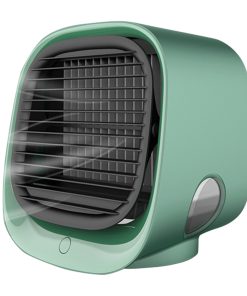 Desktop Mini Air Cooler, 3 Levels Speed, Home Air Conditioner Fan, Portable Cooling Fan, Low Noise, Night Light - Green