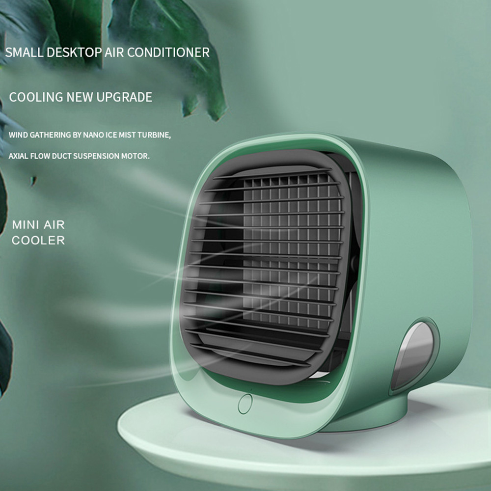 Desktop Mini Air Cooler, 3 Levels Speed, Home Air Conditioner Fan, Portable Cooling Fan, Low Noise, Night Light - Green Desktop Mini Air Cooler, 3 Levels Speed, Home Air Conditioner Fan, Portable Cooling Fan, Low Noise, Night Light - Green -Room Desktop Mini Air Cooler Home Air Conditioner Fan Green 510815 1
