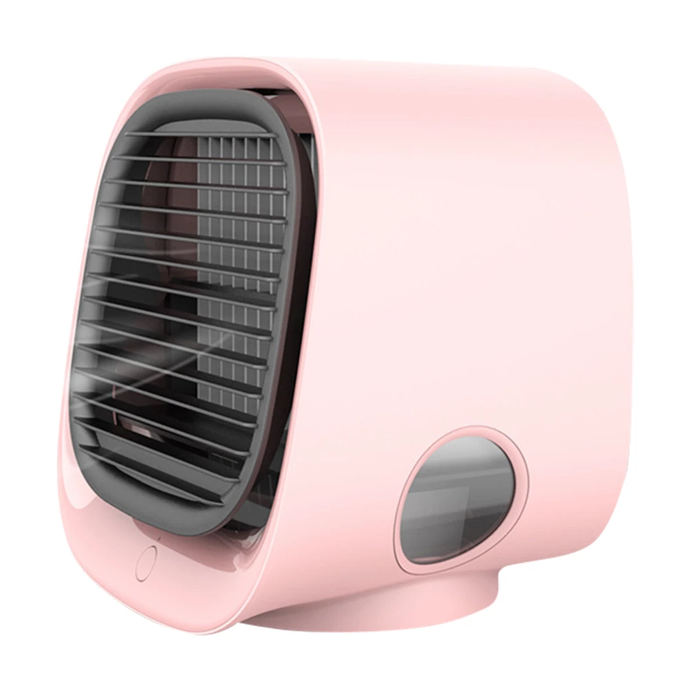 Desktop Mini Air Cooler, 3 Levels Speed, Home Air Conditioner Fan, Portable Cooling Fan, Low Noise, Night Light - Pink