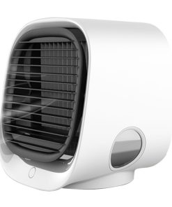 Desktop Mini Air Cooler, 3 Levels Speed, Home Air Conditioner Fan, Portable Cooling Fan, Low Noise, Night Light - White