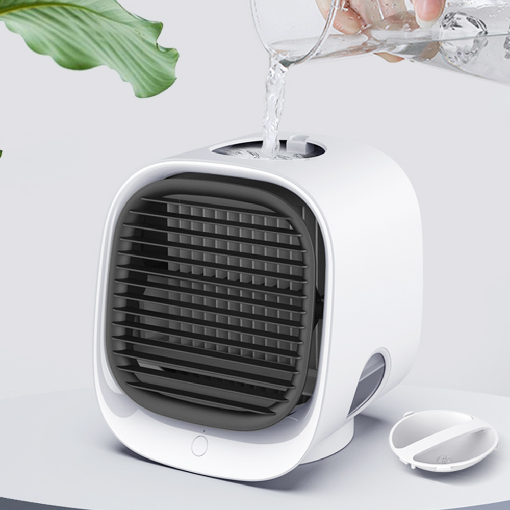 Desktop Mini Air Cooler, 3 Levels Speed, Home Air Conditioner Fan, Portable Cooling Fan, Low Noise, Night Light - White Desktop Mini Air Cooler, 3 Levels Speed, Home Air Conditioner Fan, Portable Cooling Fan, Low Noise, Night Light - White -Room Desktop Mini Air Cooler Home Air Conditioner Fan White 510813 1
