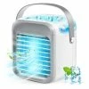 Desktop Portable Air Cooler, Refrigeration Humidification Air Conditioning Fan, 2000mAh USB Charging, Night Light - Grey