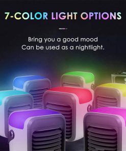 Desktop Portable Air Cooler, Refrigeration Humidification Air Conditioning Fan, 2000mAh USB Charging, Night Light - Grey -Room Desktop Portable Air Cooler Grey 510812 3