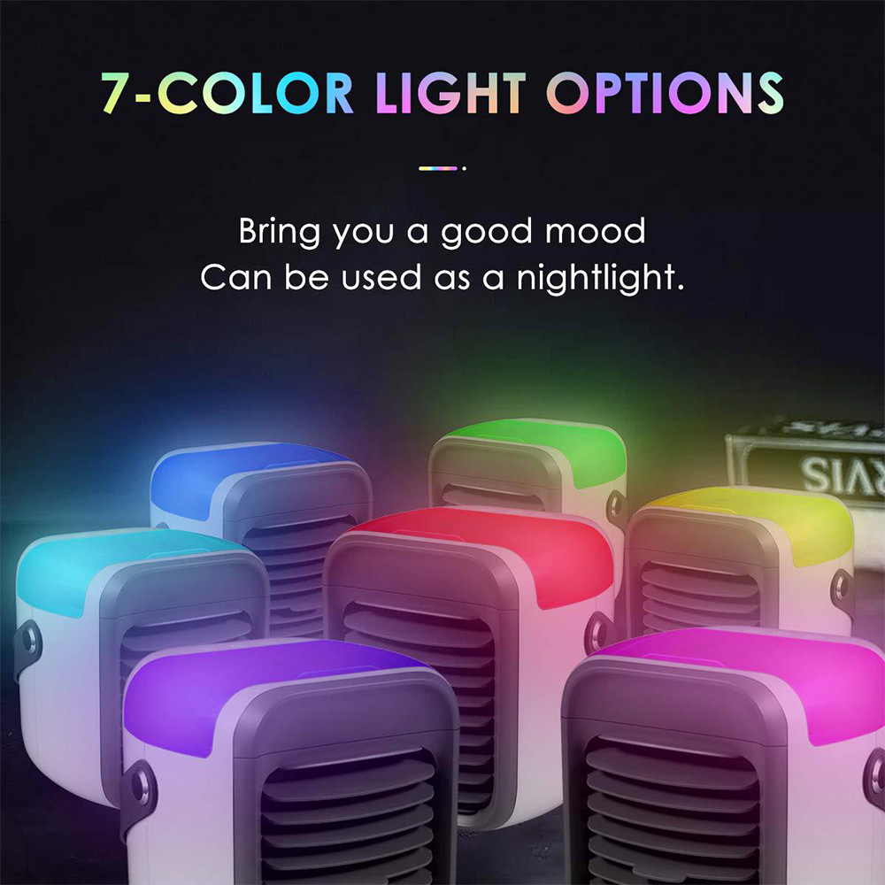 Desktop Portable Air Cooler, Refrigeration Humidification Air Conditioning Fan, 2000mAh USB Charging, Night Light - Pink Desktop Portable Air Cooler, Refrigeration Humidification Air Conditioning Fan, 2000mAh USB Charging, Night Light - Pink -Room Desktop Portable Air Cooler Pink 510810 3