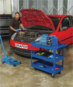 Draper Tools Tool Trolley 3 Tier Blue -Room Draper Tools Tool Trolley 3 Tier Blue 450369 3