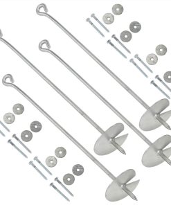 Earth Anchors 4 Pcs 10x60 Cm Galvanised Metal