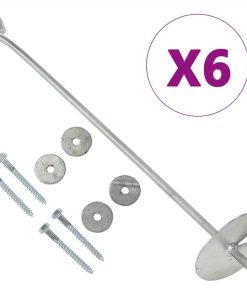 Earth Anchors 6 Pcs 10x60 Cm Galvanised Metal