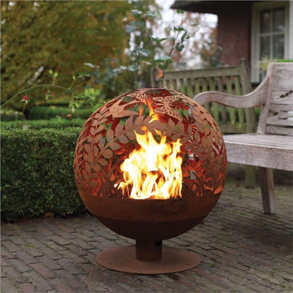 Esschert Design Fire Pit Laser Cut Flowers Rust FF294 Esschert Design Fire Pit Laser Cut Flowers Rust FF294 -Room Esschert Design Fire Pit Laser Cut Flowers Rust FF294 490568 1