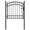 Fence Gate With Spikes Steel 100x100 Cm Black -Room Fence Gate with Spikes Steel 100x100 cm Black 460737 0
