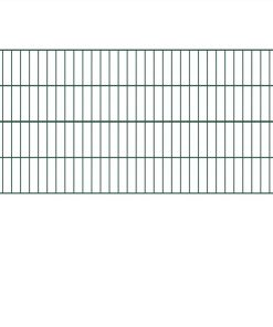 Fence Panel With Posts Iron 1.7x0.8 M Green