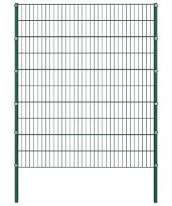 Fence Panel With Posts Iron 1.7x2 M Green