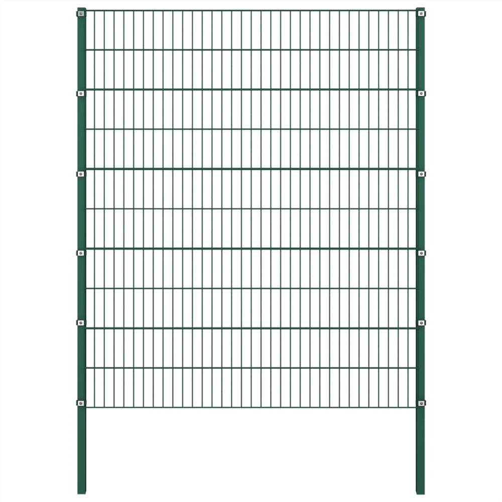Fence Panel with Posts Iron 1.7x2 m Green Fence Panel With Posts Iron 1.7x2 M Green -Room Fence Panel with Posts Iron 1 7x2 m Green 457540 0