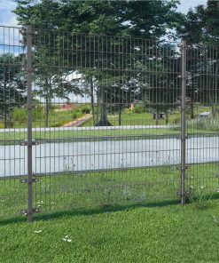 Fence Panel With Posts Powder-coated Iron 6x1.6 M Anthracite