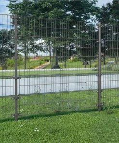 Fence Panel With Posts Powder-coated Iron 6x1.6 M Anthracite