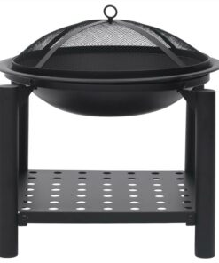 Fire Pit With Poker 54x54x55 Cm Steel -Room Fire Pit with Poker 54x54x55 cm Steel 471156 3
