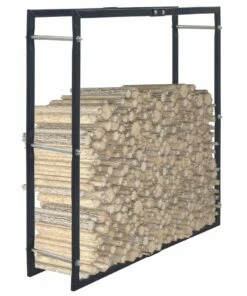 Firewood Rack Black 100x25x100 Cm Steel