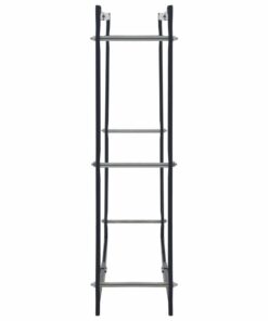 Firewood Rack Black 100x25x100 Cm Steel -Room Firewood Rack Black 100x25x100 cm Steel 429223 3