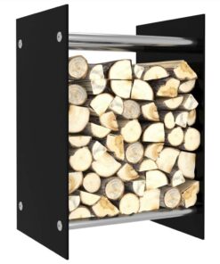 Firewood Rack Black 40x35x60 Cm Glass