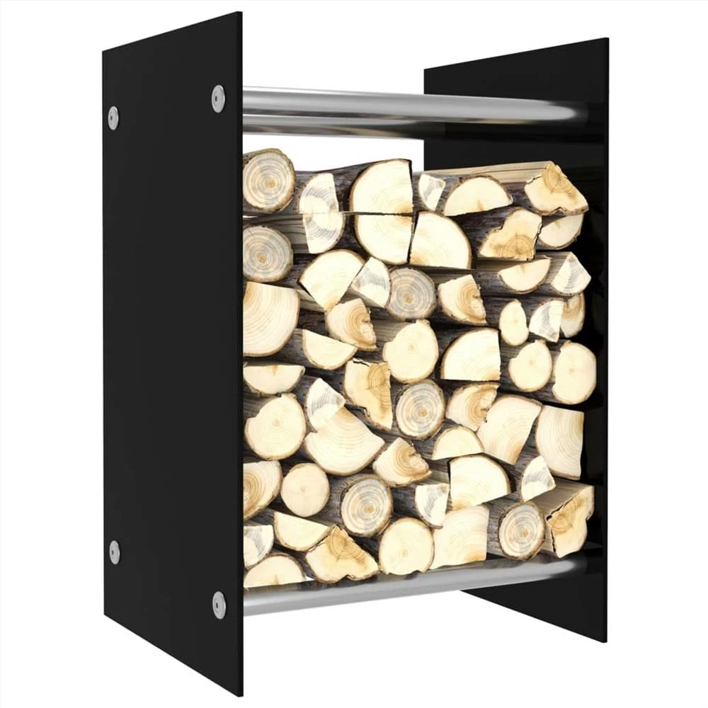 Firewood Rack Black 40x35x60 Cm Glass