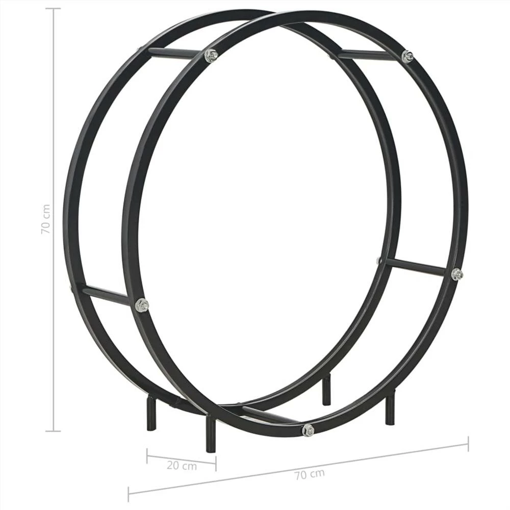 Firewood Rack Black 70x20x70 Cm Steel - Image 6