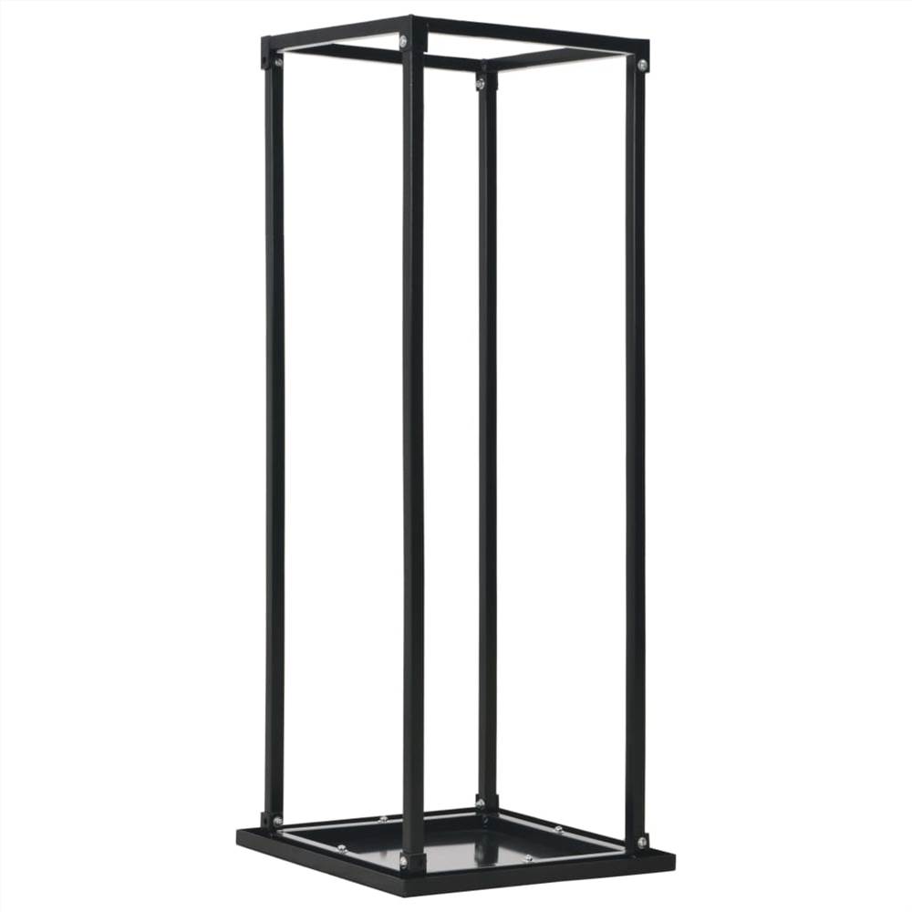 Firewood Rack with Base Black 37x37x113 cm Steel Firewood Rack With Base Black 37x37x113 Cm Steel -Room Firewood Rack with Base Black 37x37x113 cm Steel 438914 0